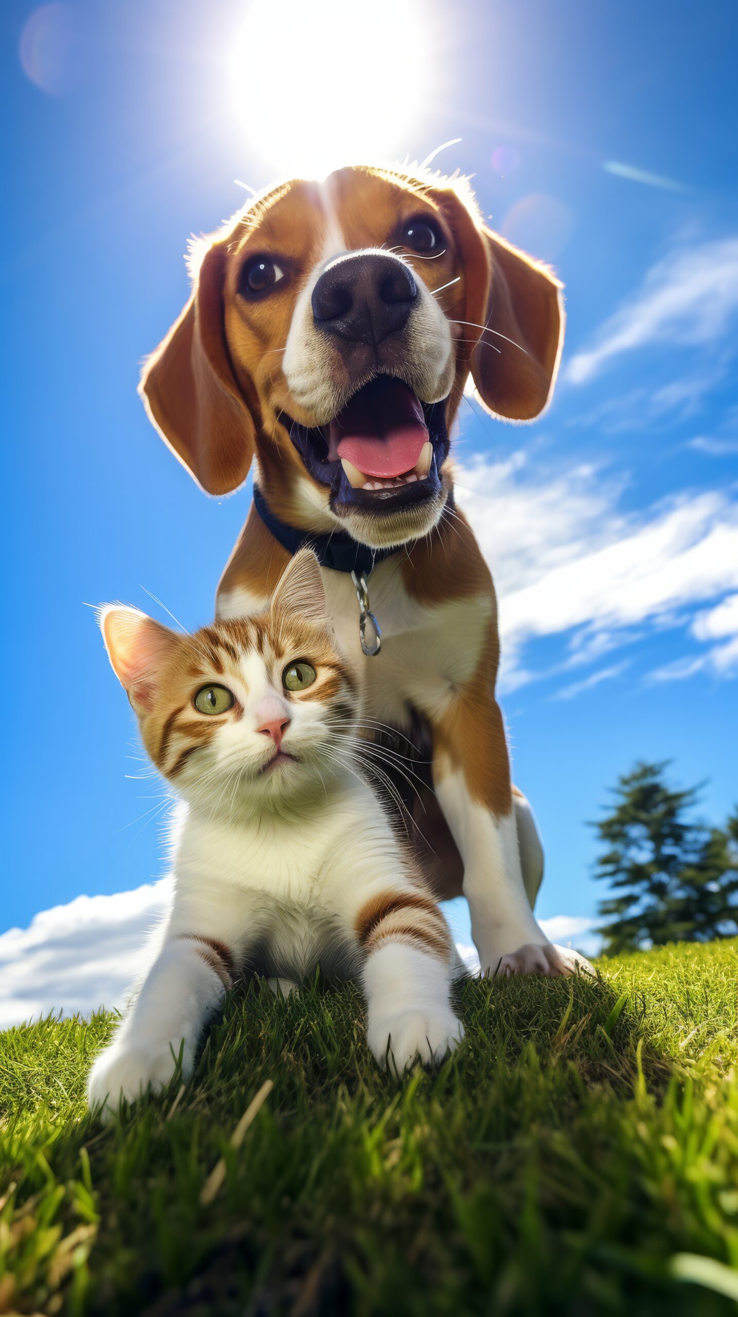 view cats dogs being friends